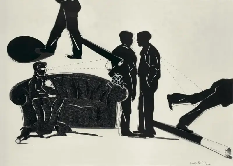Rajendran, Sumedh (Artist). Down Stair Room. Mixed media on paper, 2012 | Painting | FineArts | 00643301