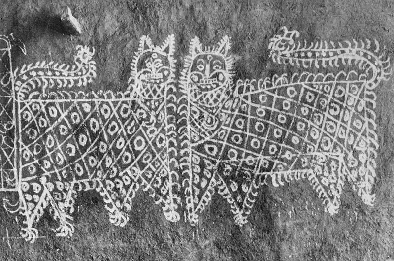 Mehta, Ushakant (Artist). Leopards. n.d. | Lalit Kala Contemporary, April 1972 | Painting | FineArts | 00535290