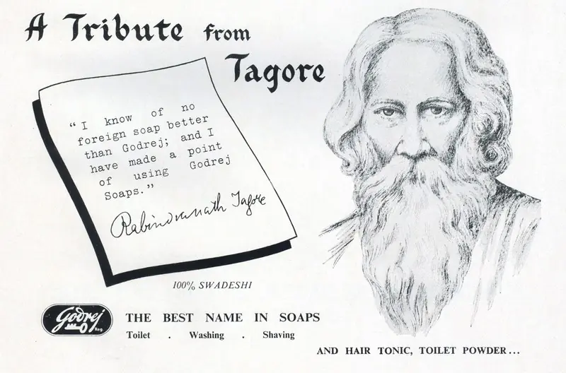 Godrej (Advertiser). A Tribute from Tagore. 1961 | Advertisement, Marg, March 1961 | SocialDuty | 00536004