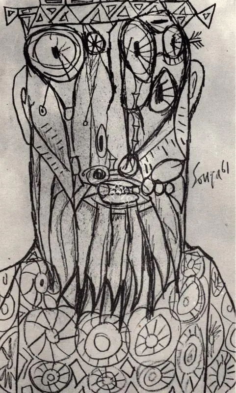 Souza, F.N. (Artist). Head. 1961 | Art Heritage 6, 1986-1987 | Drawing | FineArts | 00530214