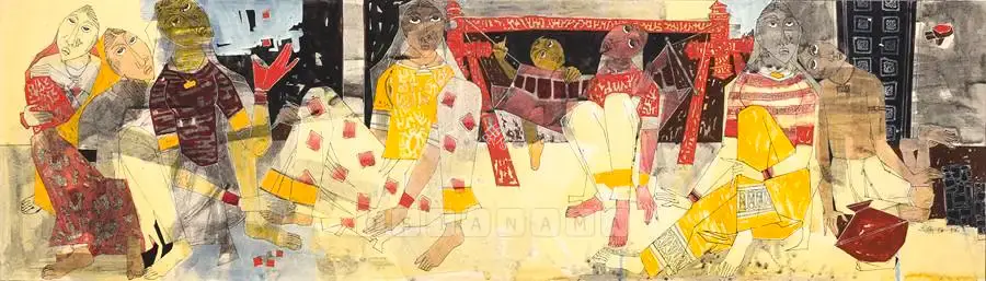Dave, Shanti (Artist). Mural Sketch For Air India Sydney Office, 1961-1964 | Painting