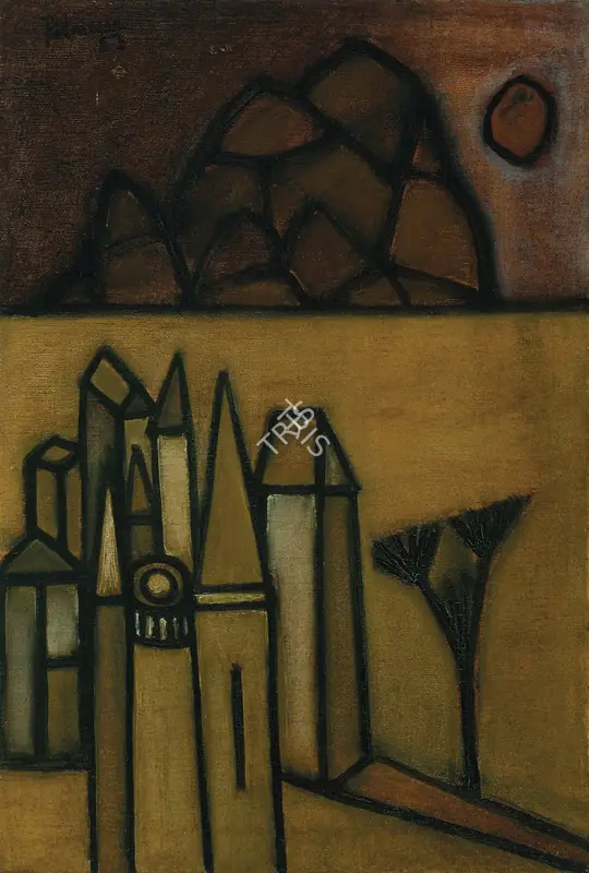 Padamsee, Akbar (Artist). Untitled. Oil on canvas, 1953 | Painting | FineArts | 00755707
