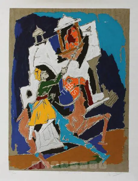 Husain, M.F. (Artist). Folk Lore: Jaisalmer, n.d. | Graphic Art