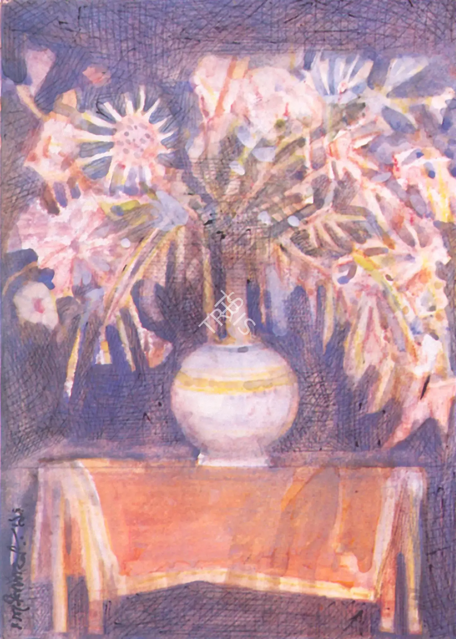Pyne, Ganesh (Artist). Still Life Of Flowers, 1991 | Painting