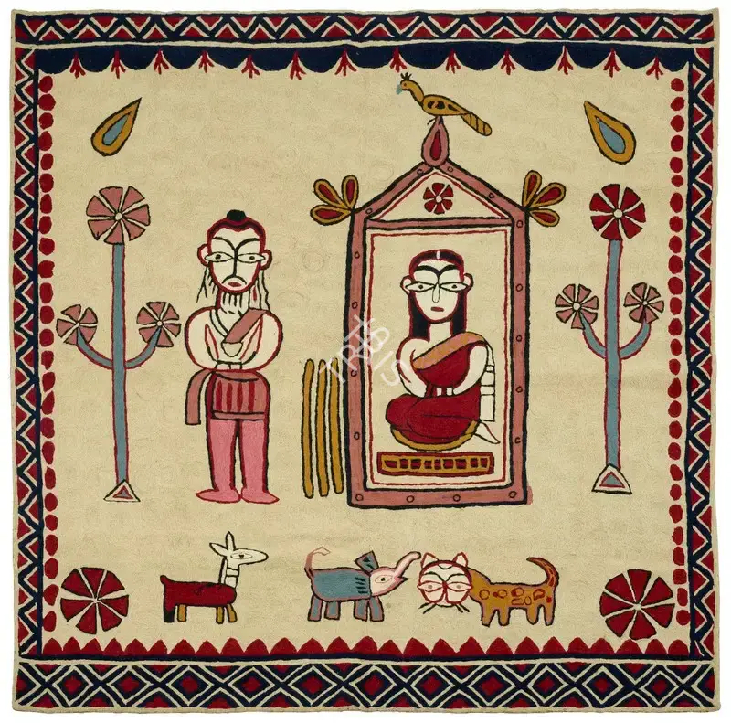 Roy, Jamini (Artist). Untitled (Sita Haran). Embroidered carpet laid on jute, c.1930s-1940s | Graphic Art | FineArts | 00353688
