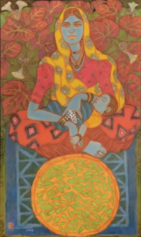 Ramachandran, A. (Artist). Young Mother and Green Chillies, 2004 | Painting