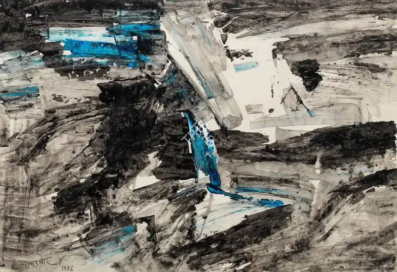 Ramkumar (Artist). Untitled (Landscape), 1986 | Painting