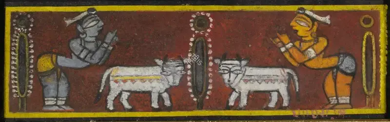 Roy, Jamini (Artist). Untitled (Krishna and Balaram), n.d. | Painting