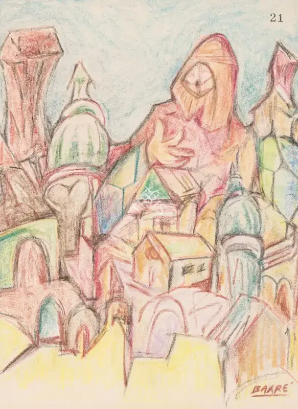 Bakre, S.K. (Artist). Untitled. Pastel on paper, n.d. | Painting | EconomicsArt | 00870515