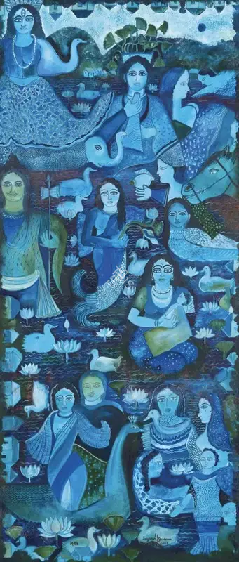 Burman, Jayshri (Artist). Untitled (Divine Mother). Acrylic on canvas, 2005 | Painting  | 00868844