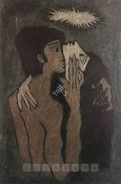 Sadequain (Artist). Couple Embracing, 1976 | Painting
