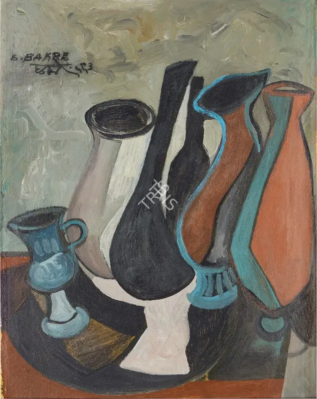 Bakre, S.K.. Untitled. Oil on canvas laid on paperboard, 1963 | Painting | EconomicsArt | 00872662