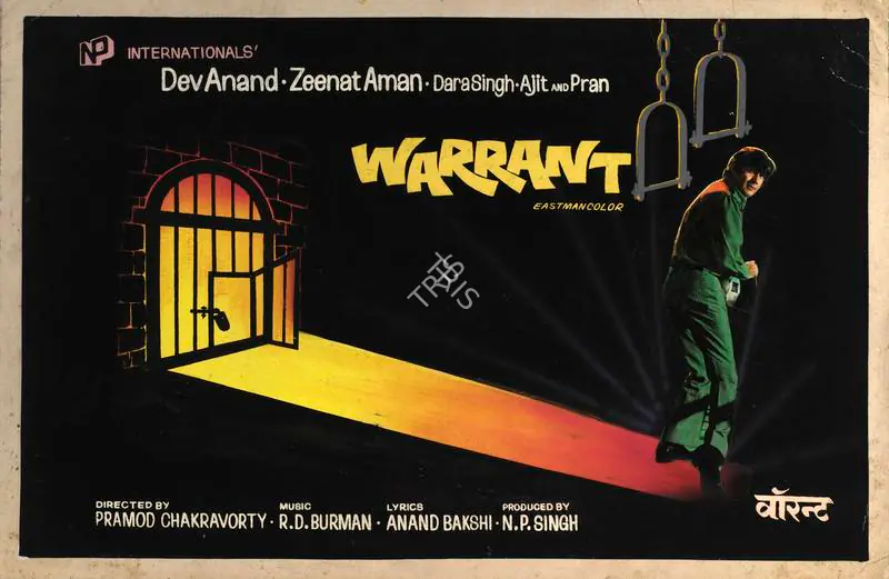 Singh, N.P. (Producer), Warrant, 1975 | Showcard | CinemaEducation | 00763750