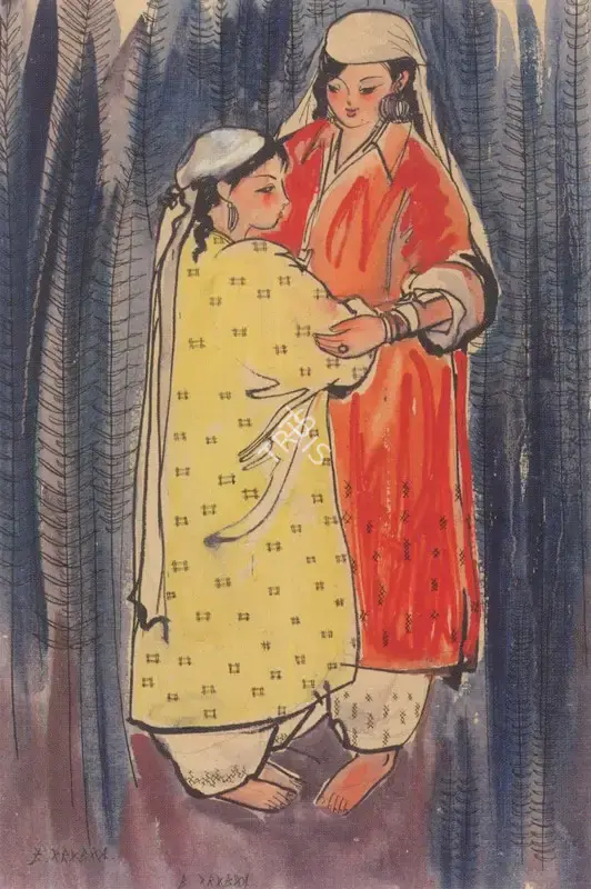 Prabha, B. (Artist). Kashmiri Women, n.d. | Painting