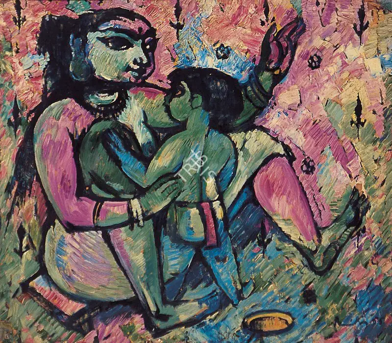 Paniker, K.C.S. (Artist). Mother and Child, 1955 | Painting