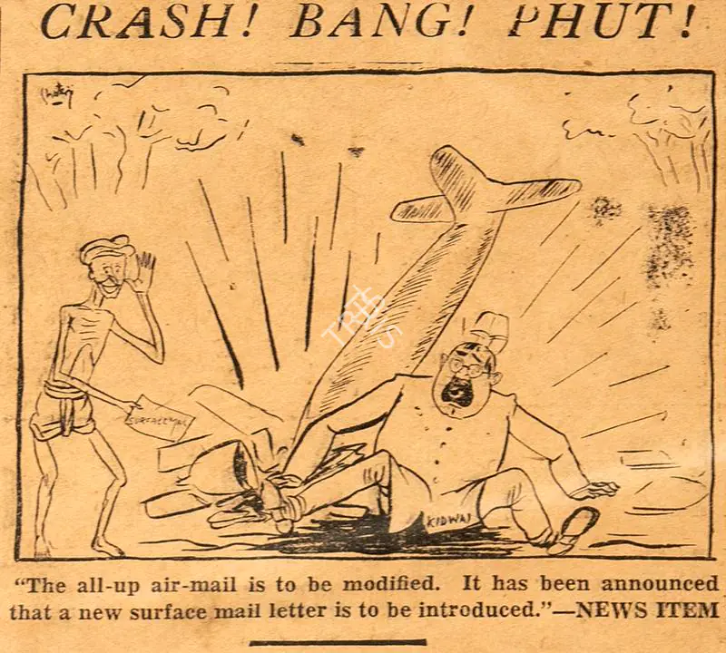 Chatterjee, Basu (Cartoonist). Crash ! Bang ! Phut !. 1950 | Cartoons, Blitz, 07 January 1950 | PopCulture | 00904461