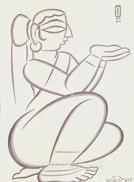 Roy, Jamini (Artist). Seated Woman,, n.d. | Painting