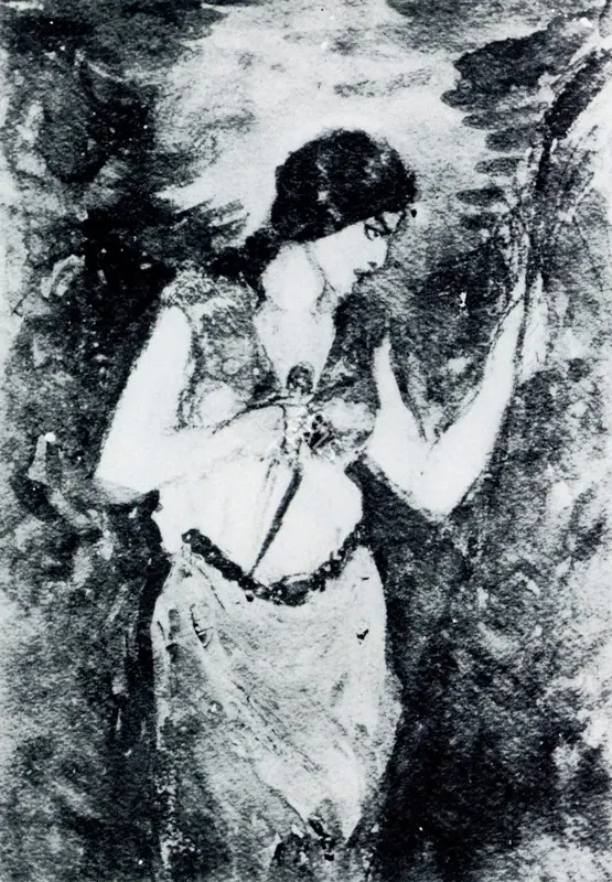 Sher-Gil, Amrita (Artist). Woman with Dagger. Watercolour, 1925 | Marg, March 1972 | Painting | FineArts | 00674438