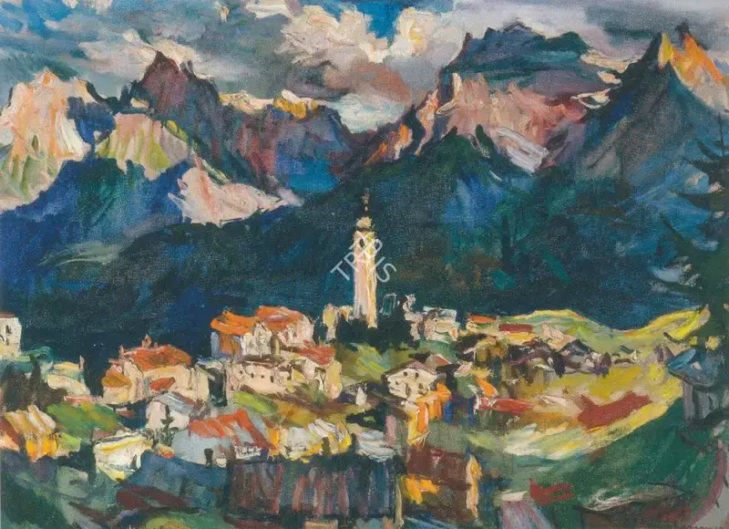 Langhammer, Walter (Artist). Swiss Landscape, n.d. | Painting