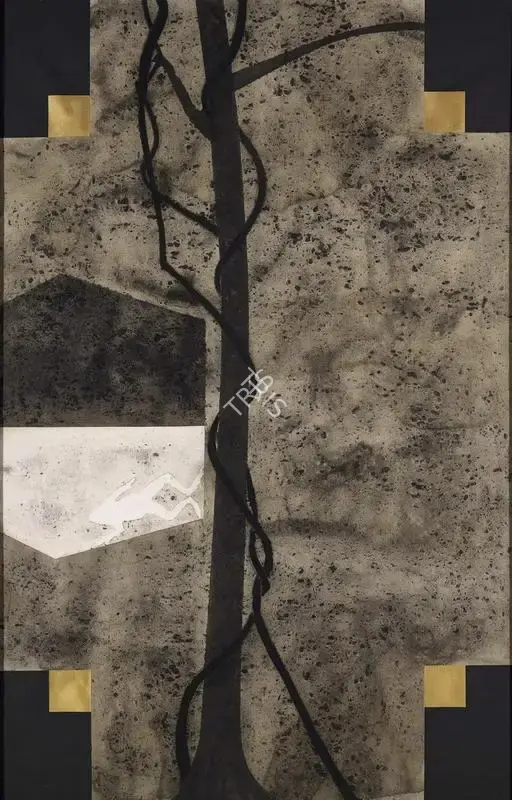 Dodiya, Atul (Artist). My Home in Angkor. Watercolour, charcoal, acrylic and marble dust on paper, 2005 | Painting | FineArts | 00416298