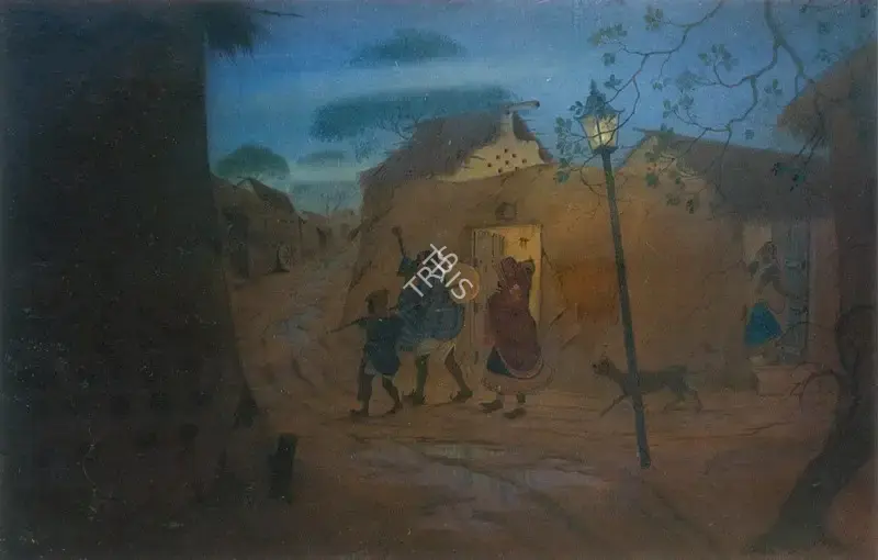 Arya, Badri Nath (Artist). Winter Night, 1968 | Painting