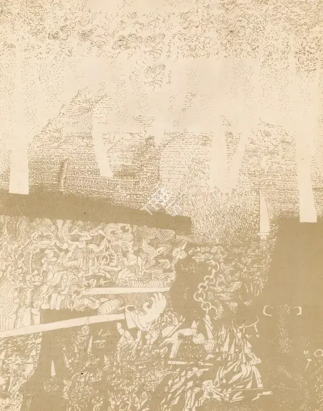 Sundaram, Vivan (Artist). Heights of Machchhu Pichchhu. Etching, 1972 | Marg, March 1978 | Graphic Art | FineArts | 00674577
