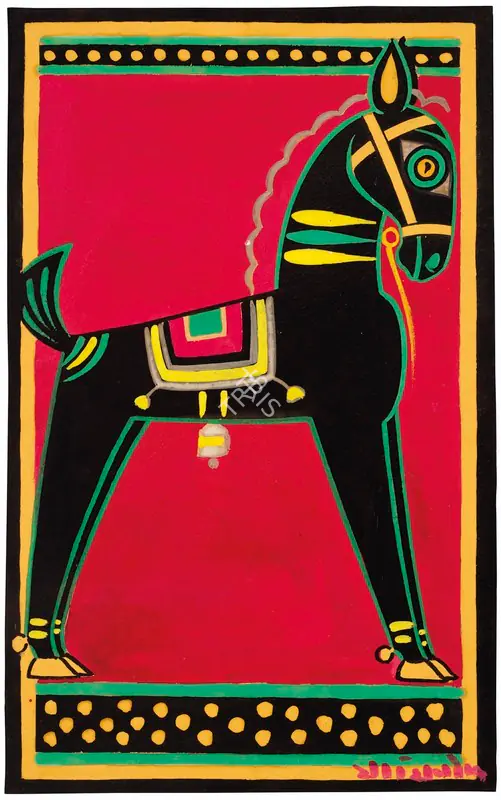Roy, Jamini (Artist). Untitled (Horse), c. mid 1940s | Painting