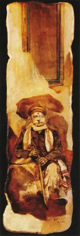 Bahulkar, Suhas (Artist). Lost Paradise VIII. Acrylic and gold leaf on wood, n.d. | Painting | FineArts | 00372067