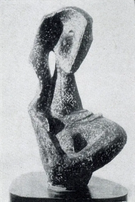 Chaudhuri, Sankho (Artist). Sringara. Bronze and Wood, 1960 | Marg, December 1962 | Sculpture | FineArts | 00674808