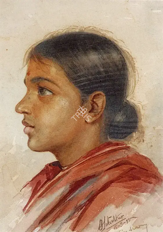 Satwalekar, Madhav (Artist). Hindu Woman, 1995 | Drawing