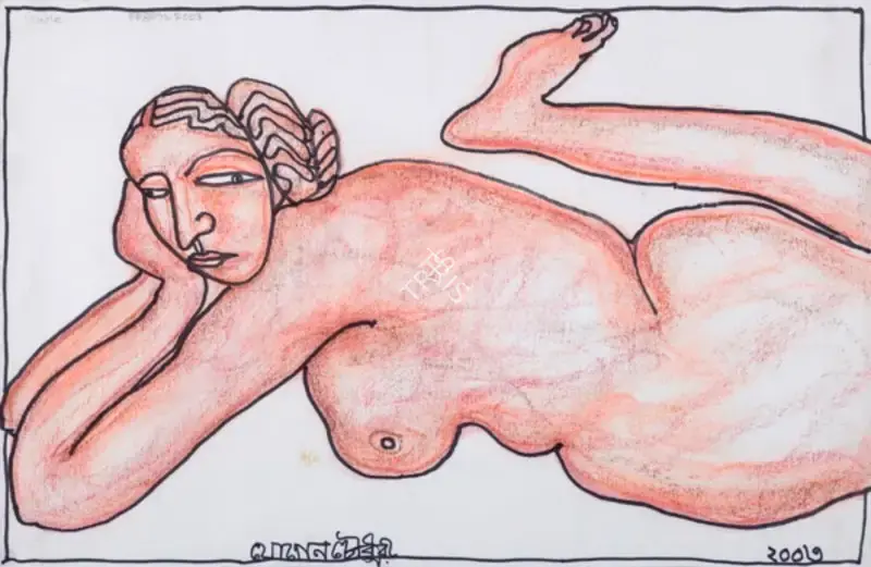 Chowdhury, Jogen (Artist). Nude, 2003 | Drawing