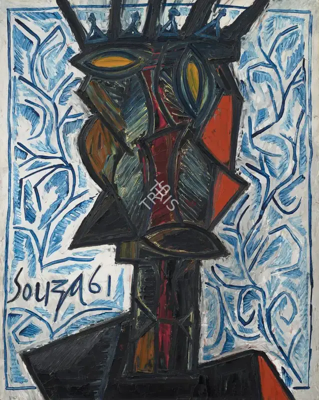 Souza, F.N. (Artist). Head of King, 1961 | Painting