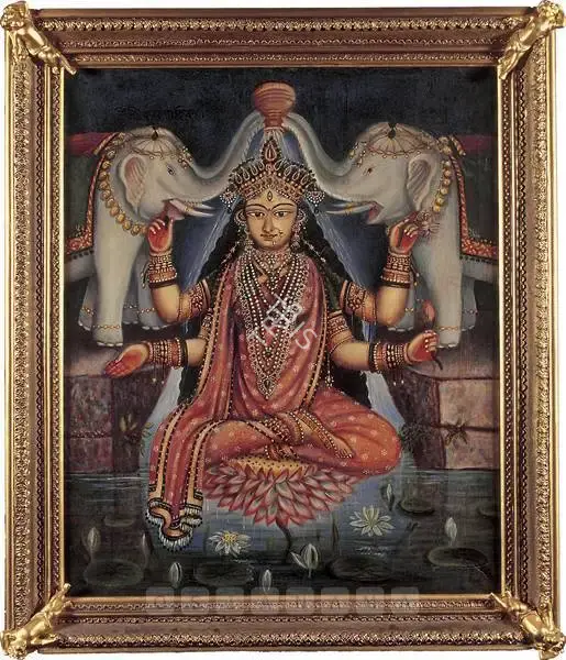 Mukhopadhyay, Mahendranath (Artist). Gaja Lakshmi, early 1920s | Painting