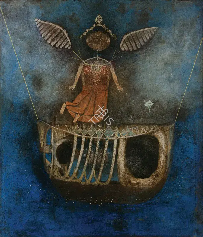 Pyne, Ganesh (Artist). Swing. Tempera on canvas pasted on board, 1968 | Painting | FineArts | 00755713