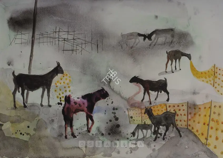 Panda, Jagannath (Artist). Landscape Goat, 2006 | Painting