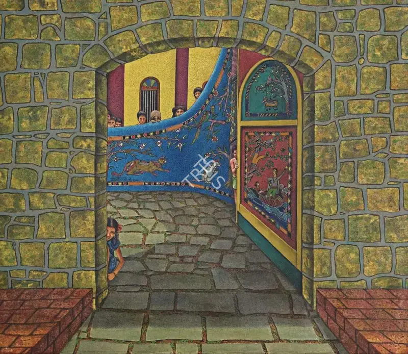 Andrade, Santhosh (Artist). Hide & Seek. Acrylic on canvas, 2010 | Painting | FineArts | 00604726