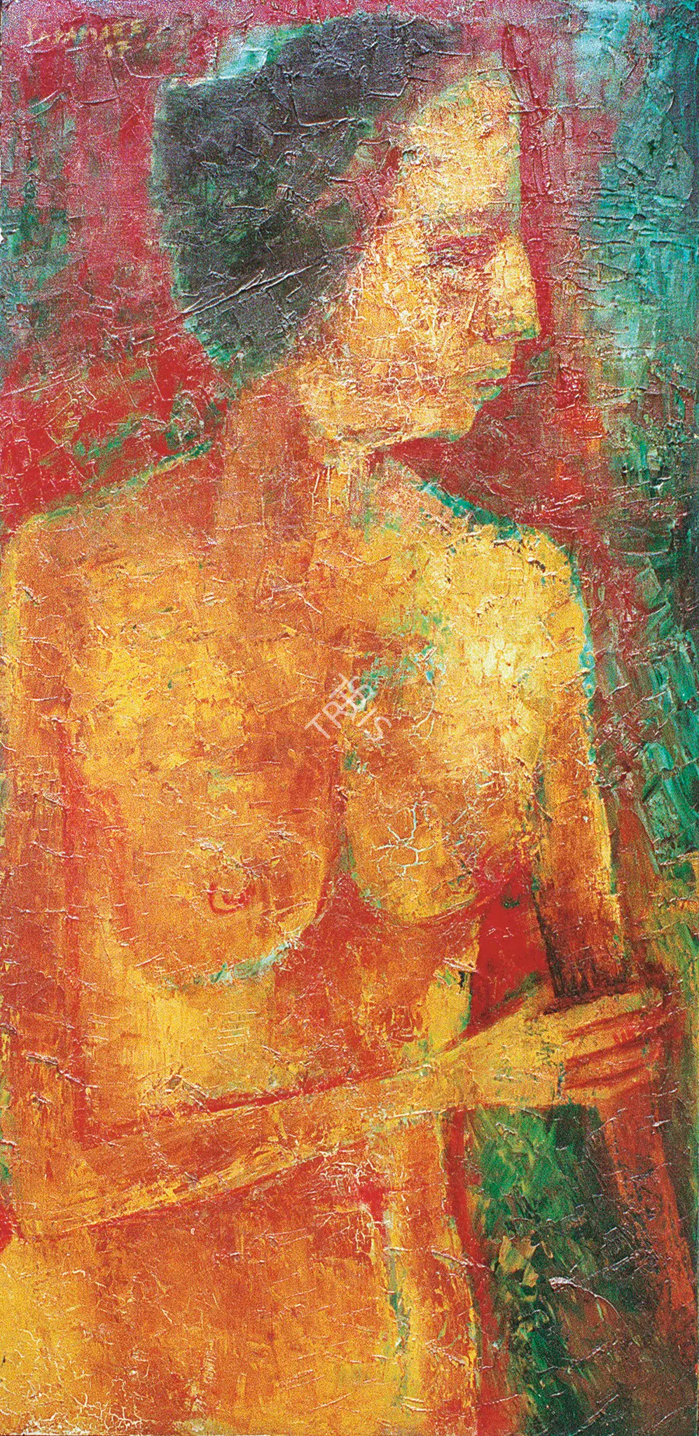 Padamsee, Akbar (Artist). Nude. Oil on canvas, 1987 | Painting | FineArts | 00755839