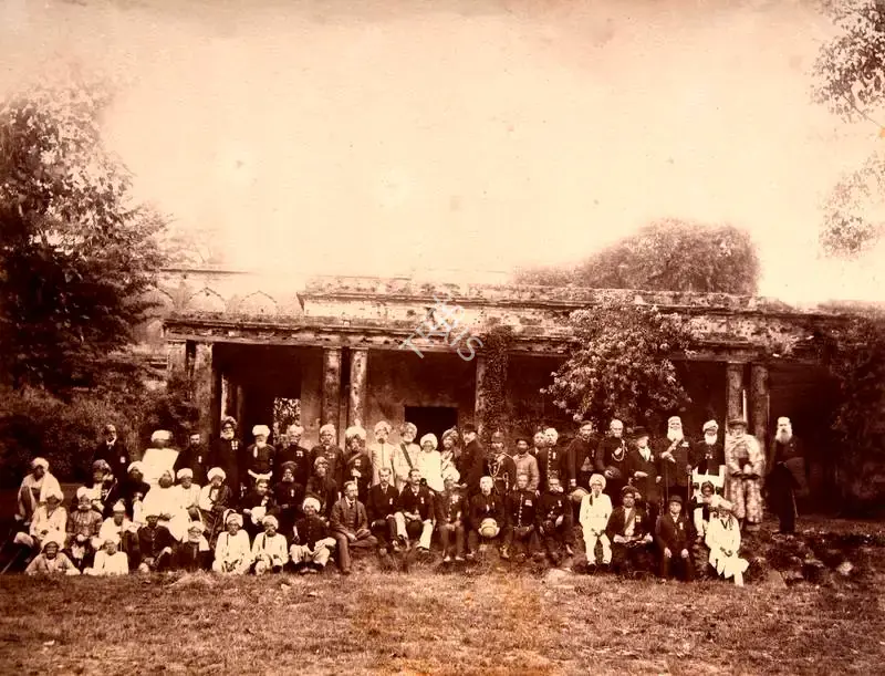 Sache, John Edward (Photographer). General Wilson and Survivors of the Mutiny taken at the Residency, Lucknow - Eleven views at Lucknow and elsewhere. Albumen print pasted on mount, c.1875 | Antiquarian Photograph | Photography | 00116244