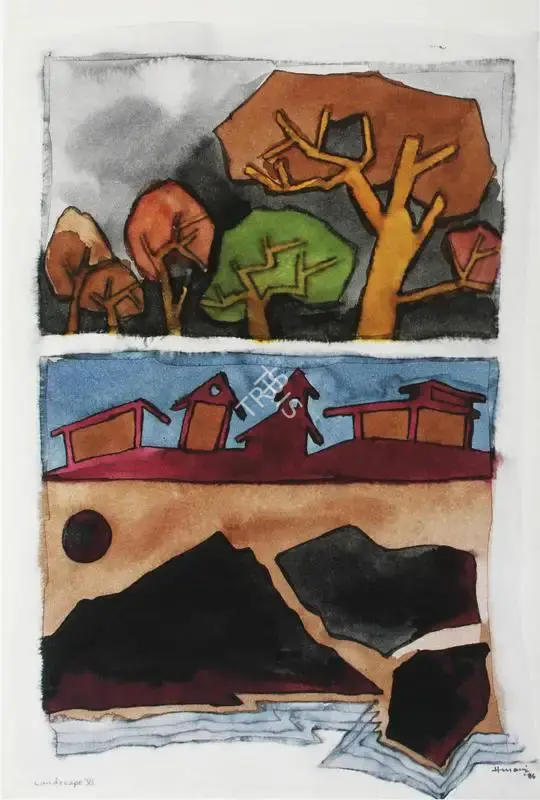 Husain, M.F. (Artist). Landscape VI, 1986 | Painting