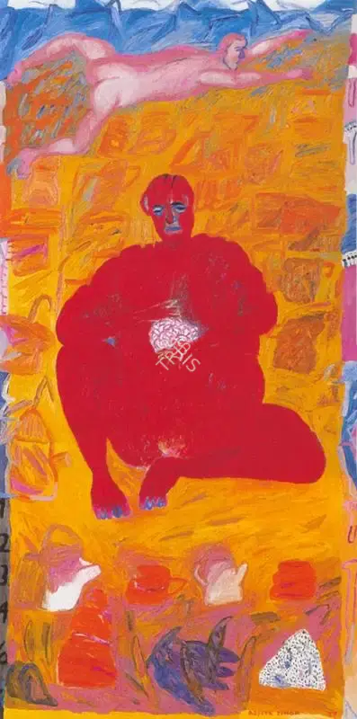 Singh, Arpita (Artist). Red Woman, 1997 | Painting