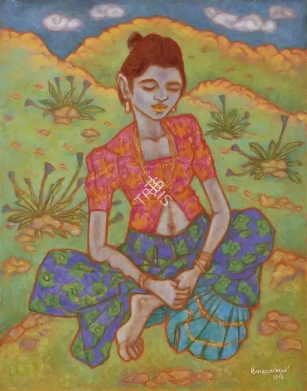 Ramachandran, A. (Artist). Portrait of a Shy Girl, 2012 | Painting