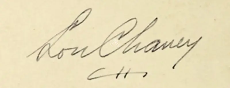 Chaney, Lon (Writer), Lon Chaney's signature | Autographed Document | CinemaEducation | 00892113