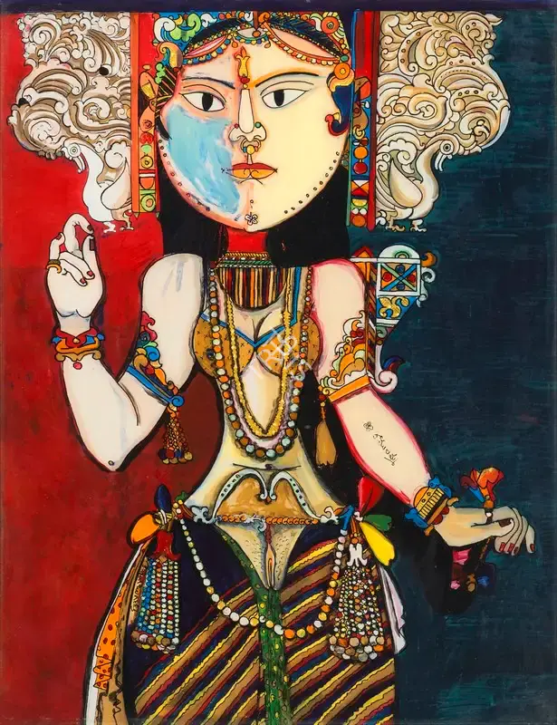 Goud, K. Laxma (Artist). Untitled (Goddess), n.d. | Painting