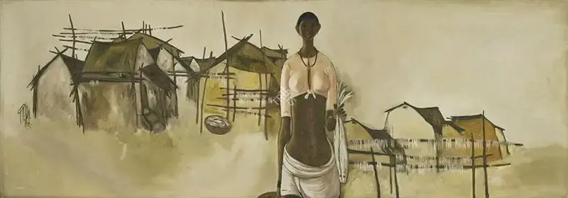 Prabha, B. (Artist). Fisherwoman, 1979 | Painting