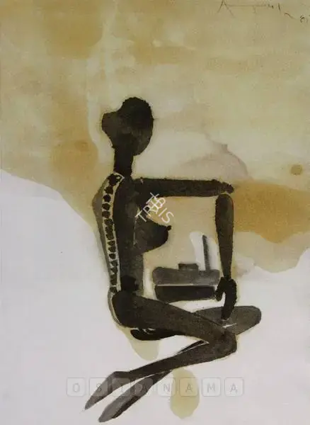 Dodiya, Atul (Artist). Sarbari As Mermaid. Watercolour on paper, 2005 | Painting  | 00880161