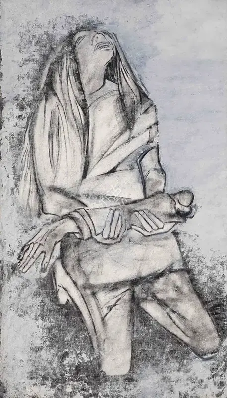 Khanna, Krishen (Artist). Lament on a Battlefield, 1998 | Painting