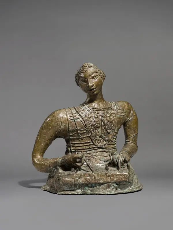 Mukherjee, Meera (Artist). Santur Player. Bronze, 1981 | Sculpture | FineArts | 00416505