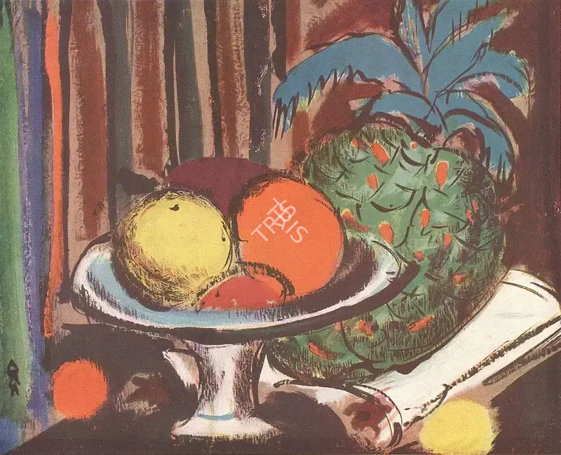 Ara, K.H. (Artist). Grren Apple. n.d. | Marg, October 1950 | Painting | FineArts | 00673849