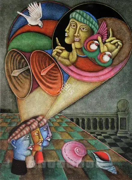 Gujral, Satish (Artist). Untitled. Mixed media on canvas, 1998 | Painting | FineArts | 00899053