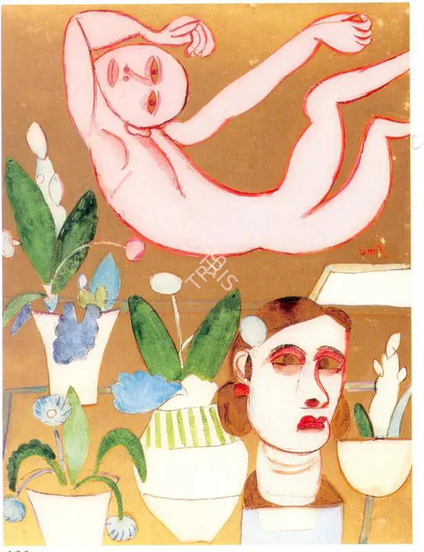 Subramanyan, K.G. (Artist). Still Life With Flying Angel, n.d. | Painting